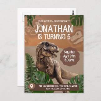 Dinosaurie T rex Födelsedagsfest tema party Vykort