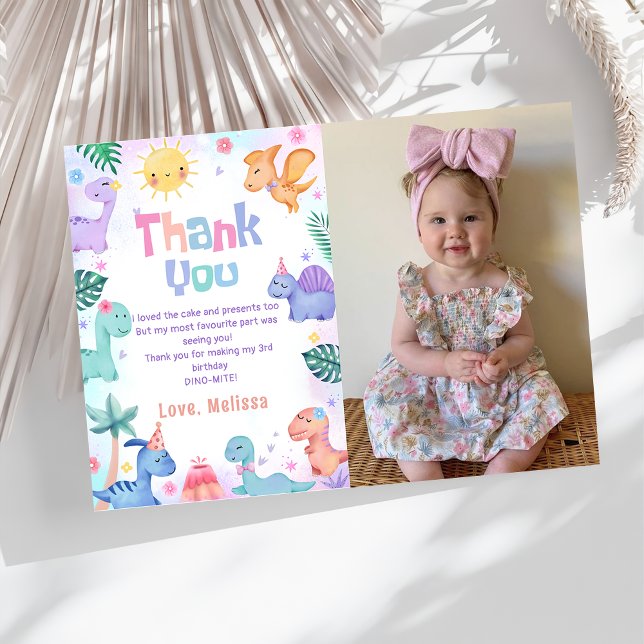 Dinosaurie T-Rex födelsedagsfoto tackkort Tack Kort (Skapare uppladdad)