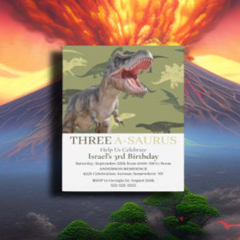 Dinosaurie T Rex Jurassic World Mönster Barn Inbjudningar