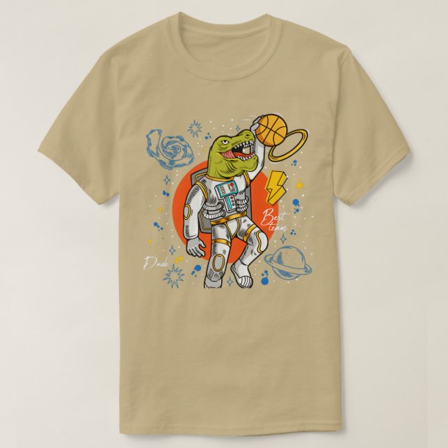 dinosaurie t rex play basketball t shirt (Design framsida)