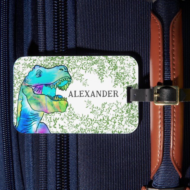 Dinosaurie T Rex Pojk Namn Bagagebricka (Framsida Insitu 4)