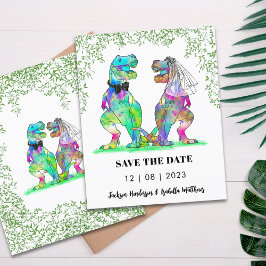 Dinosaurie-tema Bröllop Spara Datum Budget