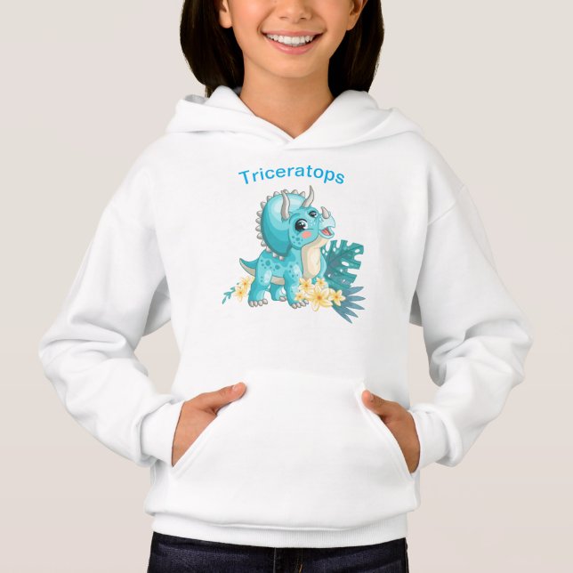 Dinosaurie Triceratops T Shirt (Framsida)