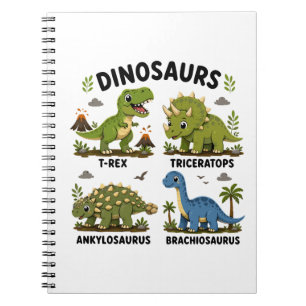 Dinosauriearter för barn att lära sig anteckningsbok