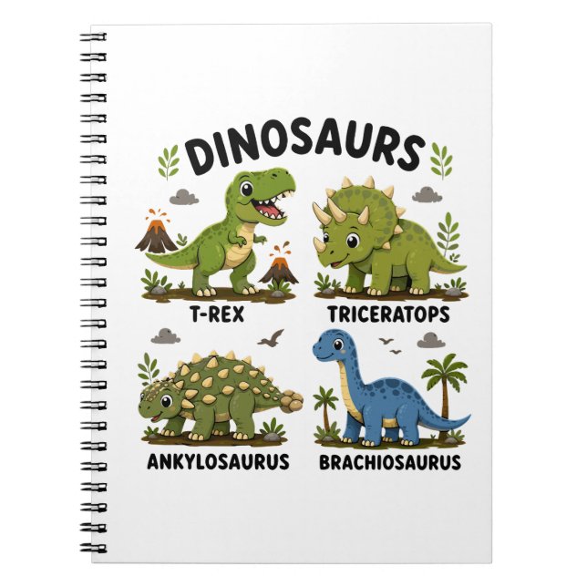 Dinosauriearter för barn att lära sig anteckningsbok (Framsidan)