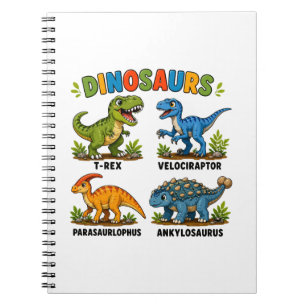 Dinosauriearter för barn att lära sig anteckningsbok