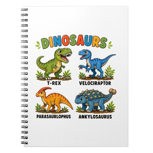 Dinosauriearter för barn att lära sig anteckningsbok (Framsidan)