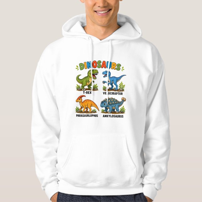 Dinosauriearter för barn att lära sig hoodie (Framsida)