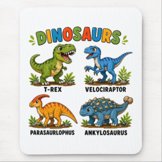 Dinosauriearter för barn att lära sig musmatta