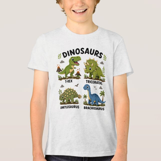 Dinosauriearter för barn att lära sig t shirt (Framsida)