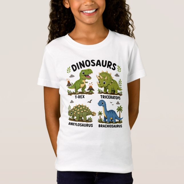 Dinosauriearter för barn att lära sig t shirt (Framsida)