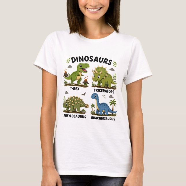 Dinosauriearter för barn att lära sig t shirt (Framsida)