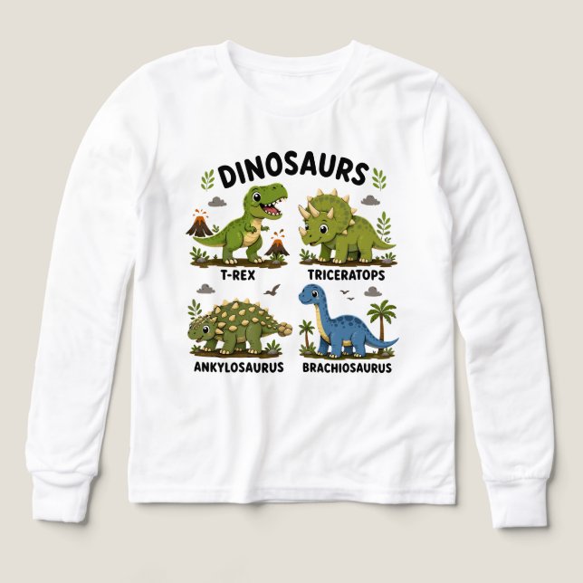 Dinosauriearter för barn att lära sig t shirt (Design framsida)