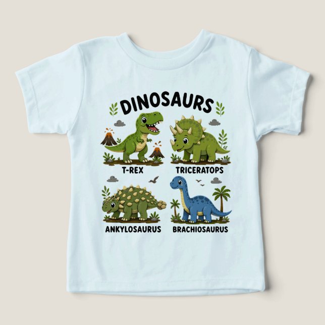 Dinosauriearter för barn att lära sig t shirt (Design Framsida)