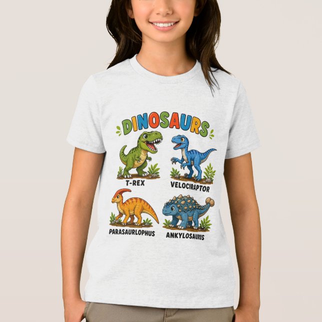 Dinosauriearter för barn att lära sig t shirt (Framsida)