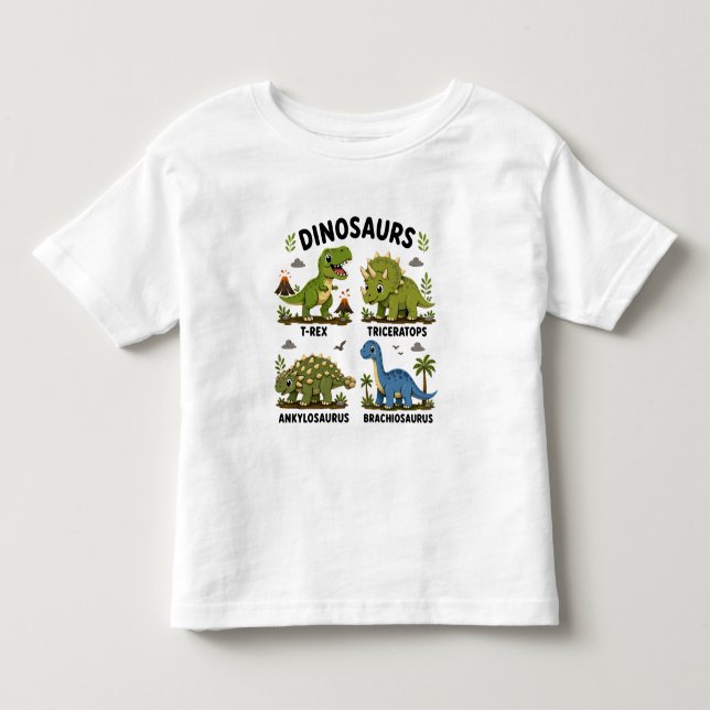 Dinosauriearter för barn att lära sig t shirt (Framsida)
