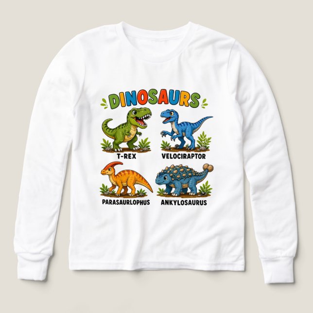 Dinosauriearter för barn att lära sig t shirt (Design framsida)