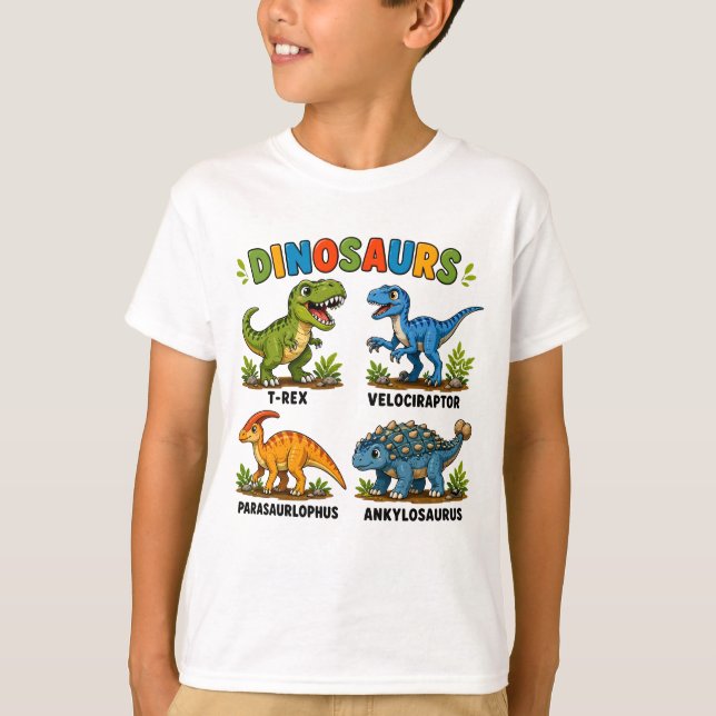 Dinosauriearter för barn att lära sig t shirt (Framsida)