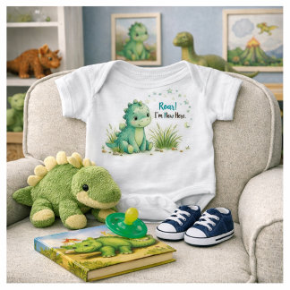 Dinosauriebröl Söt Stegosaurus Babypojke T Shirt