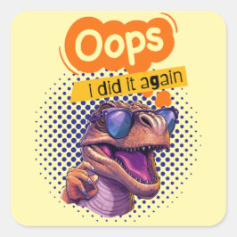 dinosauriecitat fyrkantigt klistermärke