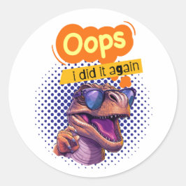 dinosauriecitat runt klistermärke