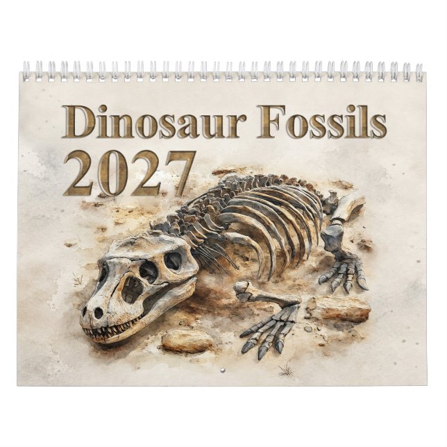 Dinosauriefossil – Förhistoriskt fossil 2027 Kalender (Omslag)