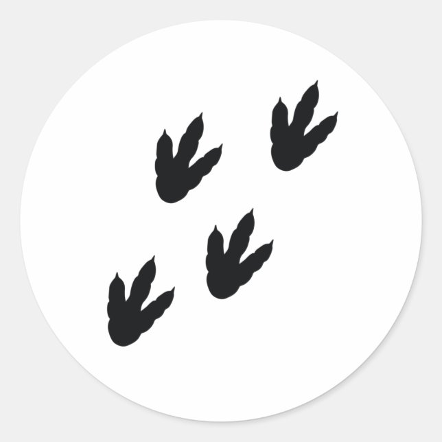 dinosauriefotavtryck runt klistermärke (Framsida)