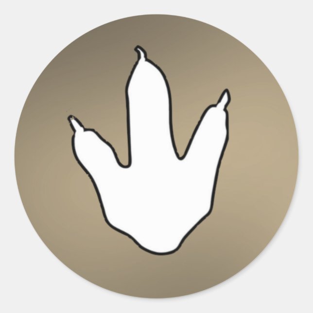 Dinosauriefotavtryck Runt Klistermärke (Framsida)