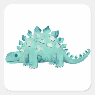 Dinosaurien Stegosaurus Fyrkantigt Klistermärke