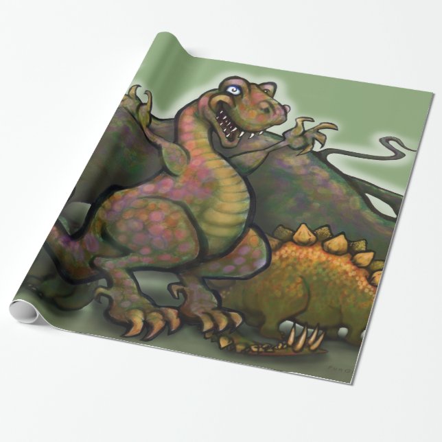 Dinosaurier 2x3' 60# Poster Presentpapper (Utrullad)