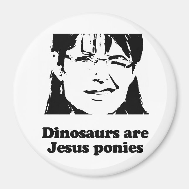 Dinosaurier är Jesus ponies Magnet (Framsidan)