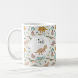 Dinosaurier Barn Boho Dinosaurie Anpassat Namn Kaffemugg