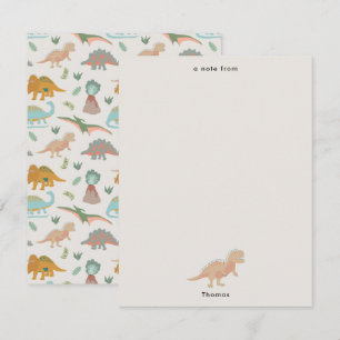 Dinosaurier Barn Handritad Boho Dinosaurie Anpassa Anteckningskort