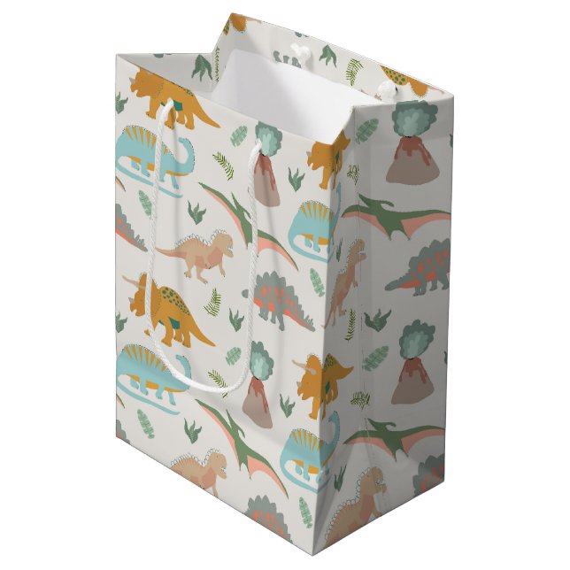 Dinosaurier Barn Handritad Boho Dinosaurie Mönster (Framsidan Vinklad)