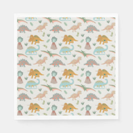 Dinosaurier Barn Handritad Boho Dinosaurie Mönster Pappersservett