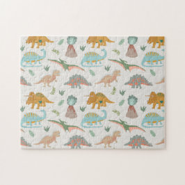 Dinosaurier Barn Handritad Boho Dinosaurie Mönster Pussel