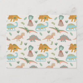 Dinosaurier Barn Handritad Boho Dinosaurie Mönster Vykort
