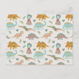 Dinosaurier Barn Handritad Boho Dinosaurie Mönster Vykort