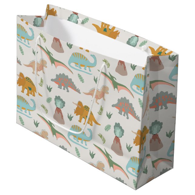 Dinosaurier Barn Handritat Boho Dinosaurie Mönster (Framsidan Vinklad)