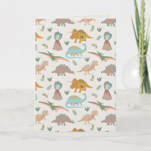 Dinosaurier Barn Handritat Boho Dinosaurie Mönster Kort