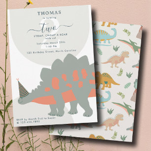 Dinosaurier Boho Forntida Festdjur Födelsedag Inbjudningar