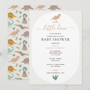 Dinosaurier Boho Liten Dino På Väg Baby Shower Inbjudningar