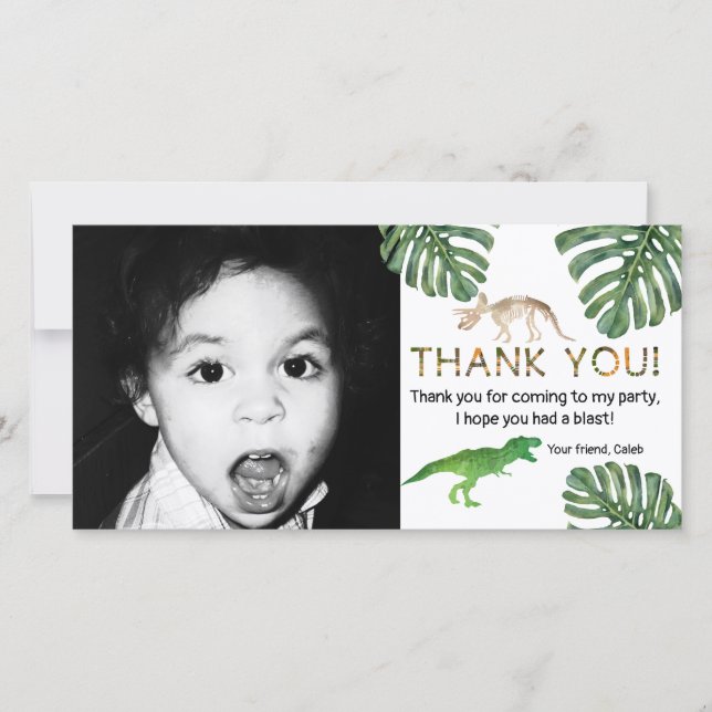 Dinosaurier! Dinosaurie-födelsedagsfest Tack Kort (Framsida)