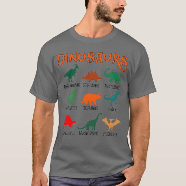 Dinosaurier Djur diverse vintage T Shirt (Framsida)