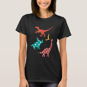 Dinosaurier Färgglad Trex Retro Internationell Pun T Shirt