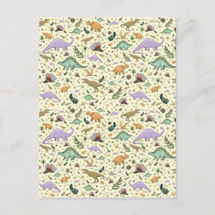 Dinosaurier i Gult Vykort