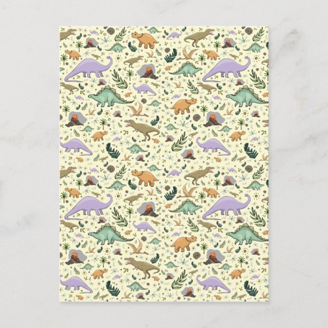 Dinosaurier i Gult Vykort (Framsida)