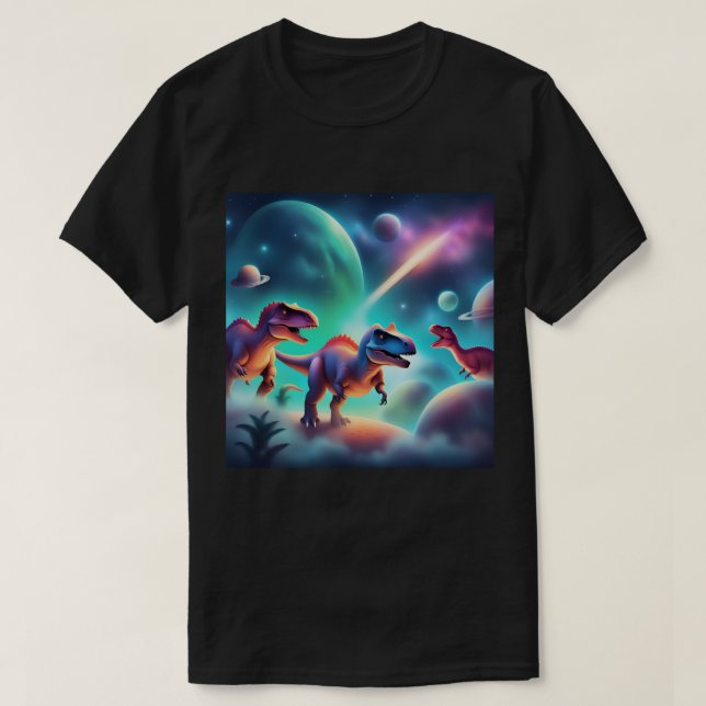 dinosaurier i Rymden T Shirt (Design framsida)