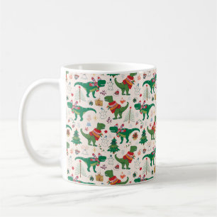 Dinosaurier i Sweaters jul Mönster Kaffemugg