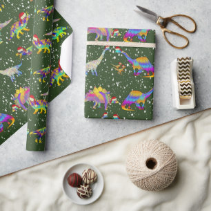 Dinosaurier i tomtelovor jul presentpapper